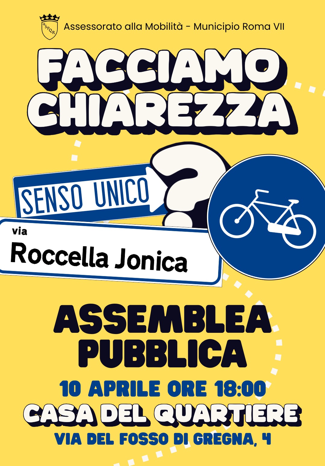 Assemblea sulla tematiche legate alla mobilità e vivibilità della zona storica (via Roccella Jonica e limitrofe)